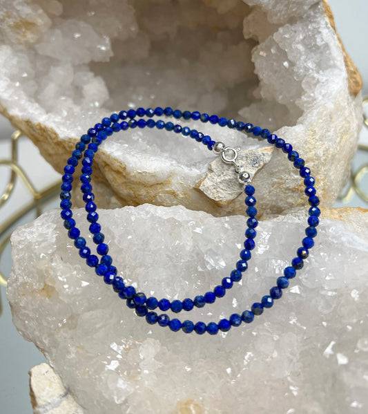Lazurito karoliai, 3mm