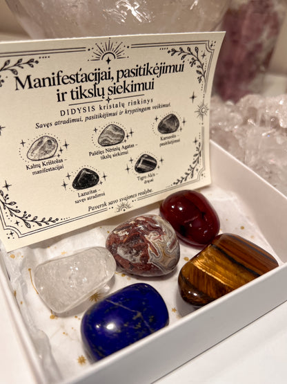 Kristalų rinkinys - Manifestacijai, pasitikėjimui ir tikslų siekimui